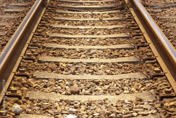 Obraz The iron rusty train railway