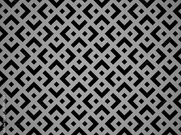 Fototapeta Abstract geometric pattern. A seamless vector background. Black and gray ornament. Graphic modern pattern. Simple lattice graphic design