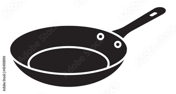 Fototapeta Frying pan skillet flat vector icon for apps and websites
