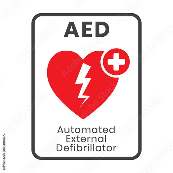 Fototapeta automated external defibrillator sign for apps or websites