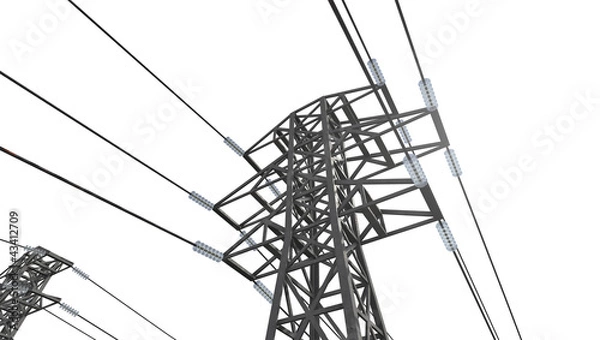 Obraz power line on a white background