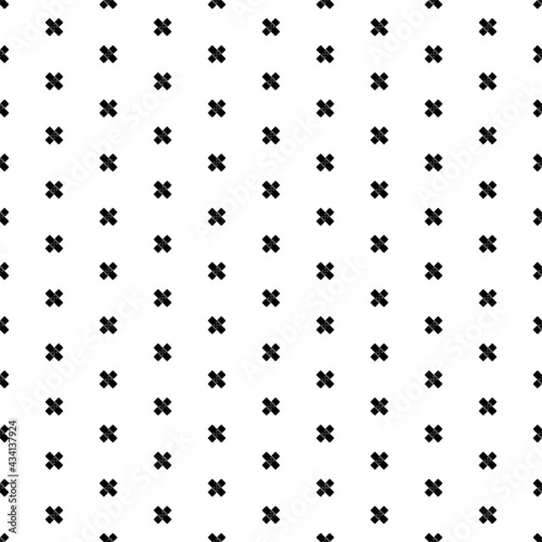 Fototapeta Square seamless background pattern from geometric shapes. The pattern is evenly filled with black adhesive plaster symbols. Vector illustration on white background