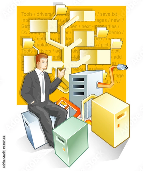Fototapeta Administrator and folders tree
