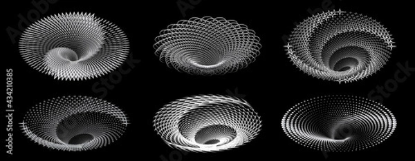Fototapeta Tunnel or wormhole. Background abstract vector images set