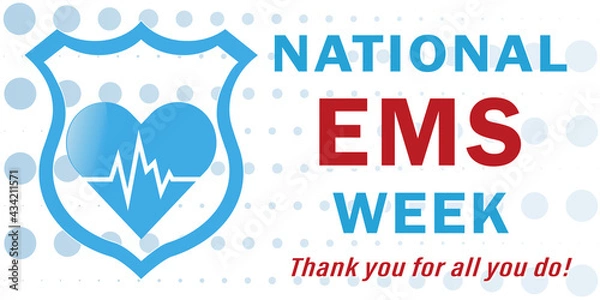 Obraz Vector illustration for the national emergency week, traditionally celebrated in May, and serves as a thank you to its people who save lives. All elements are isolated.