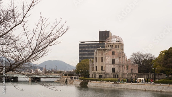 Fototapeta Atomic Dome and surrounding area It emphasizes the catastrophe as a result of the war.