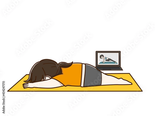 Fototapeta トレーニングについていけてない女性
