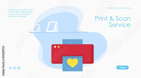 Fototapeta Print and scan service web page or banner template