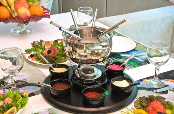 Obraz party served with a fondue