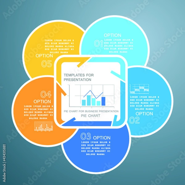 Fototapeta Templates for presentation, charts and graphs