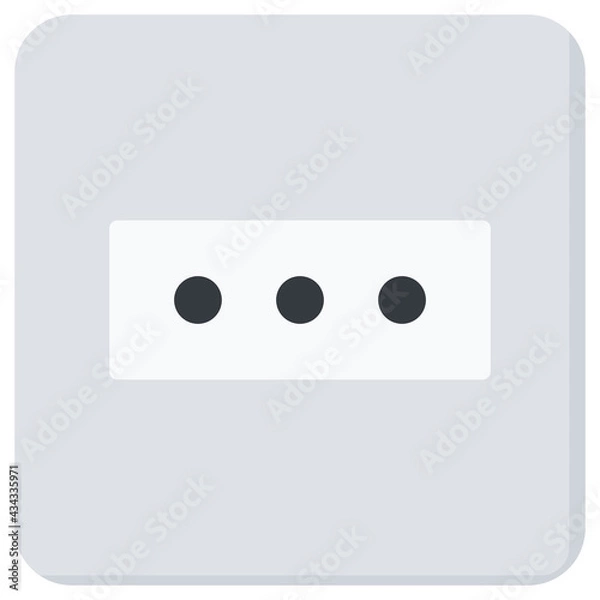 Obraz White Flat Wall Socket Vector Illustration Icon, Type L