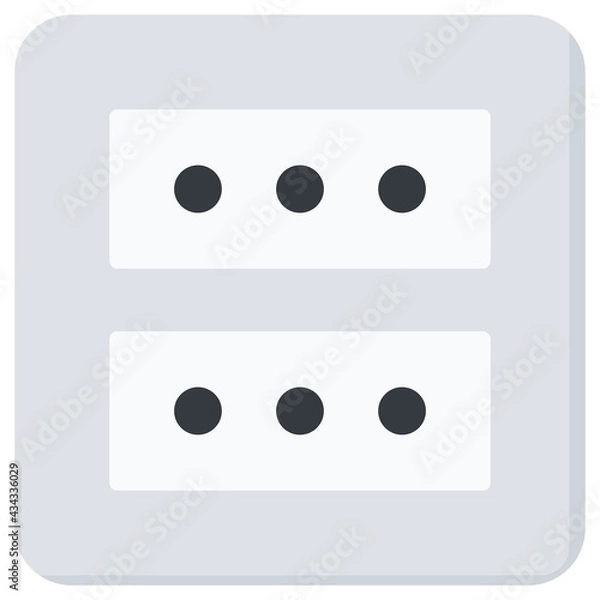 Fototapeta White Flat Wall Socket Vector Illustration Icon, Type L