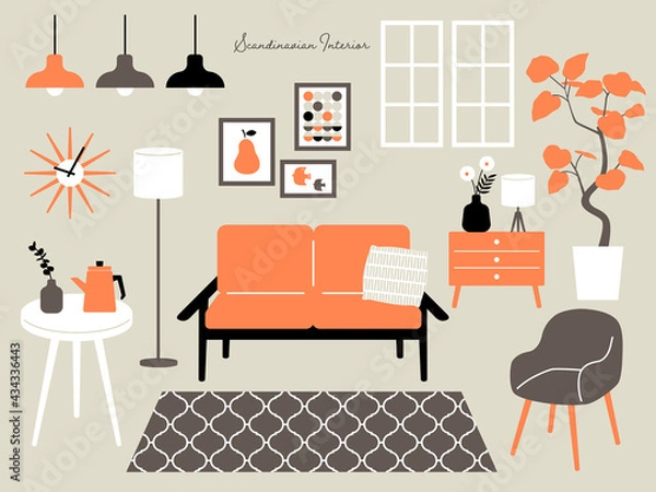 Fototapeta 北欧　インテリア　ライフスタイル　部屋