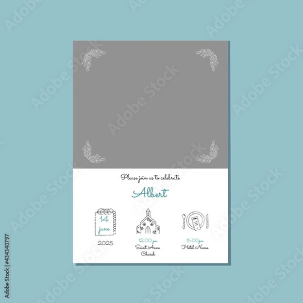 Obraz Blue invitation for christening