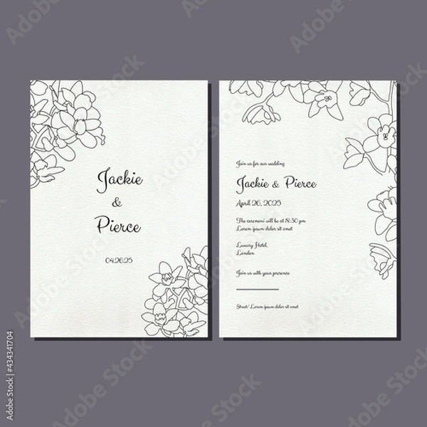 Obraz Romantic wedding invitation with flowers