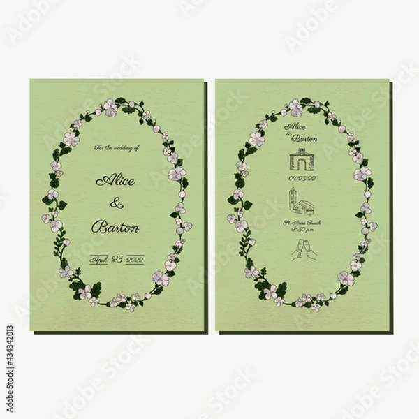 Obraz Romantic wedding invitation with flowers