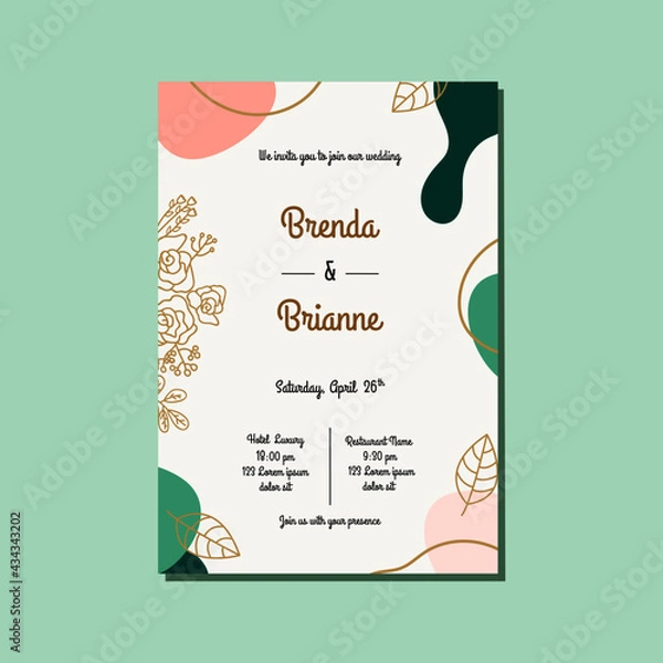 Obraz Romantic wedding invitation with textures