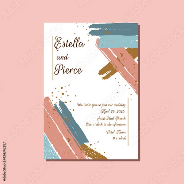 Obraz Romantic wedding invitation with textures