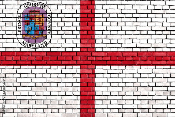 Obraz flag of Prince George's County, Maryland painted on brick wall