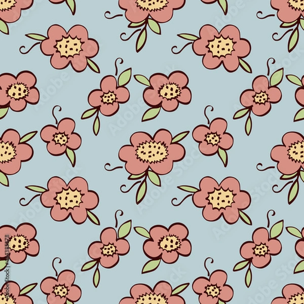 Obraz Seamless pattern with flowers