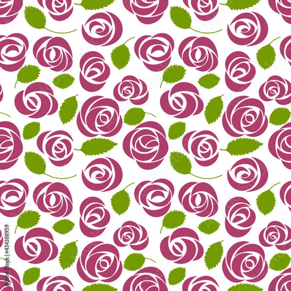 Obraz seamless pattern with roses, floral background