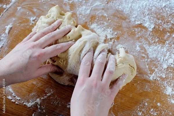 Obraz teig kneten