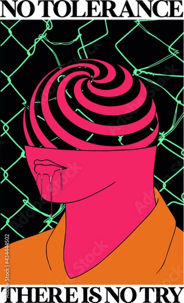 Obraz Face with geometric shape Vector design for t-shirt graphics, banner, fashion prints, slogan tees, stickers, flyer, posters and other creative uses