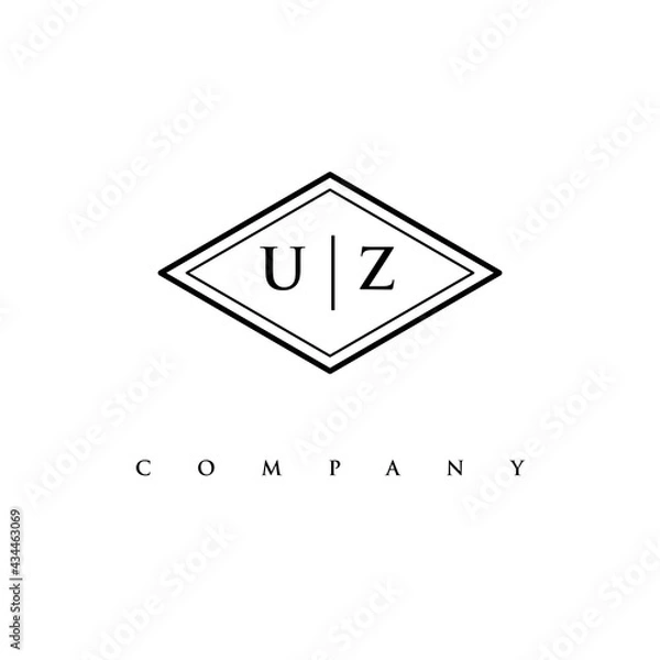 Fototapeta initial UZ logo design vector