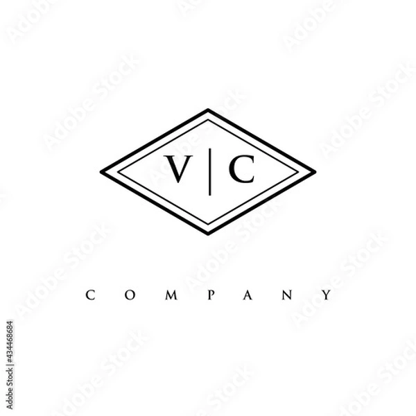 Fototapeta initial VC logo design vector