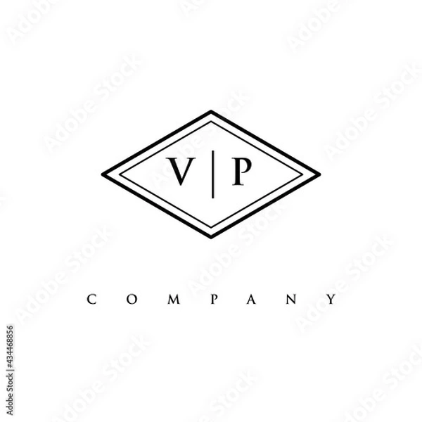Fototapeta initial VP logo design vector