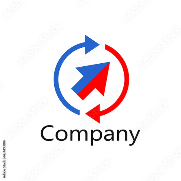 Obraz Draw an arrow in a circle with the tip of the arrow on the side