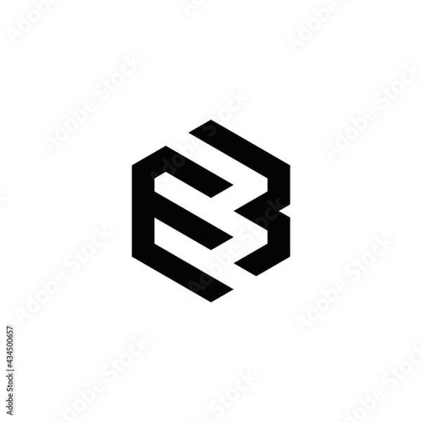 Fototapeta e b eb initial logo design vector template