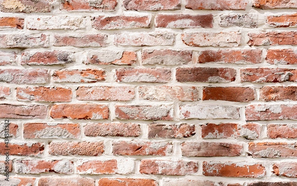Obraz Brick wall with red brick, red brick background
