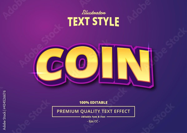 Obraz Coin Illustrator Text Effect