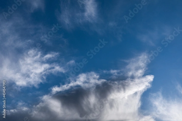 Fototapeta Cloudscape photo of blue sky and white and grey clouds