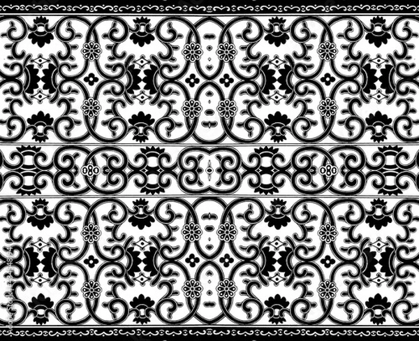 Fototapeta Black And White Seamless Repeating Pattern Tile