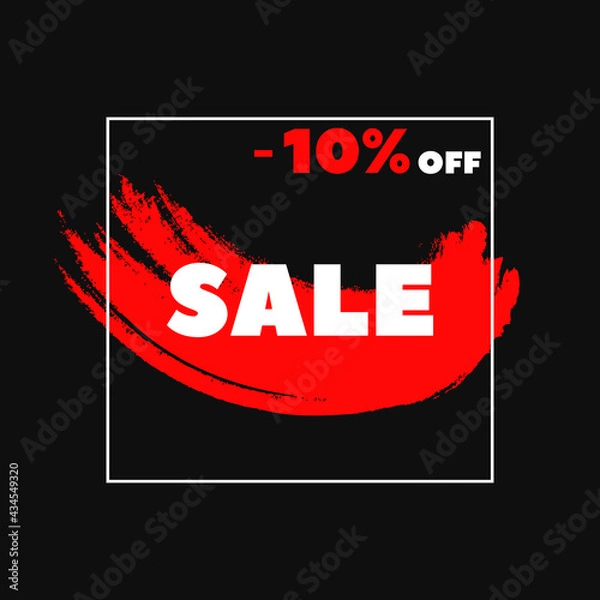 Fototapeta Special offer with a 10% discount. Big sale on black background.Element for marketing and commerce. Modern banner design for successful sale of goods at reduced prices. Vector isolated EPS
