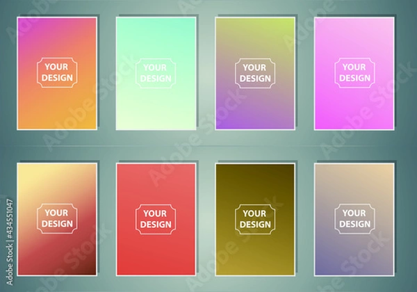 Fototapeta Set of abstract gradient banners. Minimal style color background. Template for wallpaper, mobile app, screen