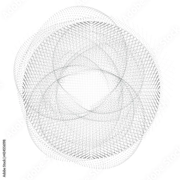 Fototapeta futuristic design . Digital visualization . Particles stream background . Technology information concept. Flow lines . Vector sphere . Halftone dots