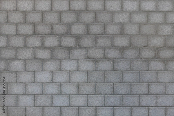 Fototapeta Vintage dark grey large brick, Abstract geometric pattern texture, Outdoor building big block wall, Can be used as background for display or montage your products.