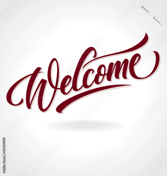 Obraz 'welcome' hand lettering (vector)