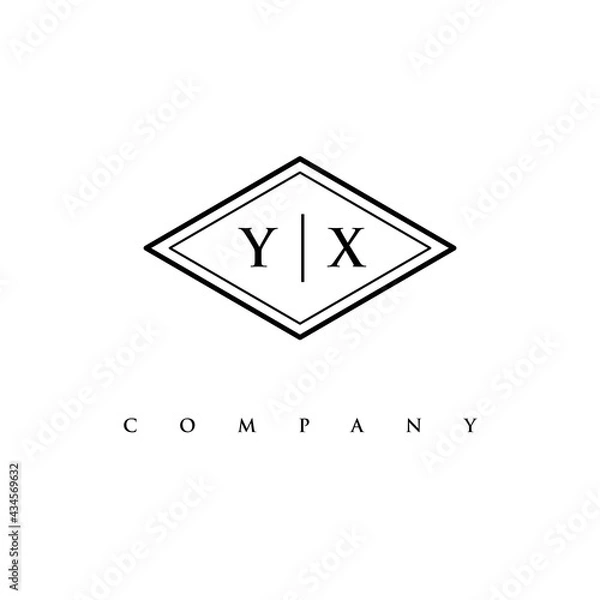 Fototapeta initial  YX logo design vector