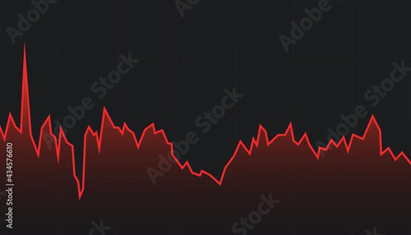 Fototapeta Stock market graph background with down stock crisis red price in down trend chart fall