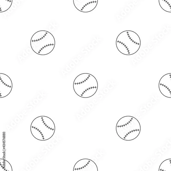 Obraz Baseball ball seamless pattern isolated on white background.
