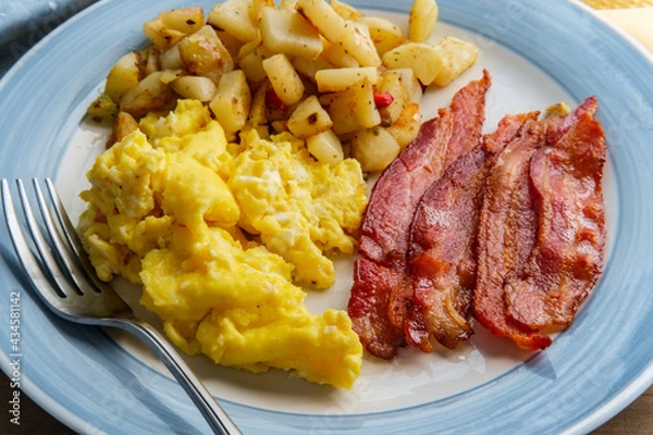 Fototapeta Scrambled Eggs Bacon Potatoes