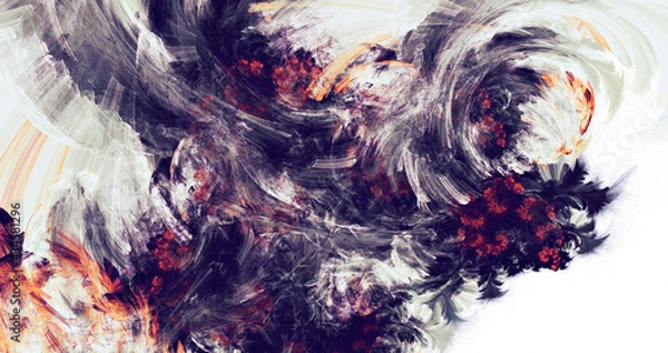 Fototapeta Artistic cool texture. Abstract color background. Fractal artwork for creative graphic design