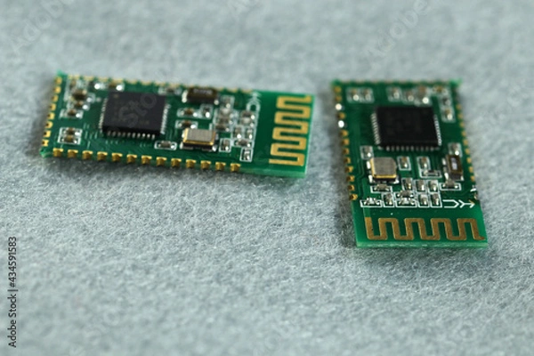 Obraz Electronic components. Bluetooth module for embedding on electronic projects. Close up.