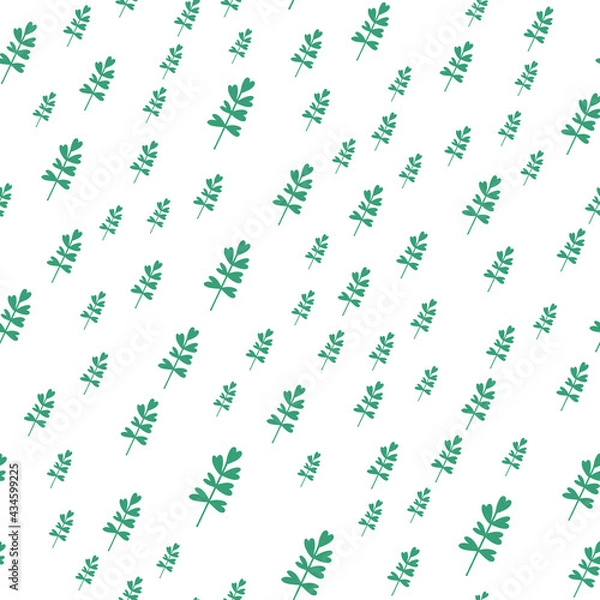 Fototapeta Vector 9 Branches Set Seamless Pattern plants leaves