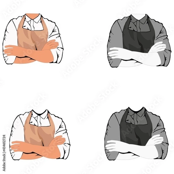 Obraz icon of a man in an apron.worker's body