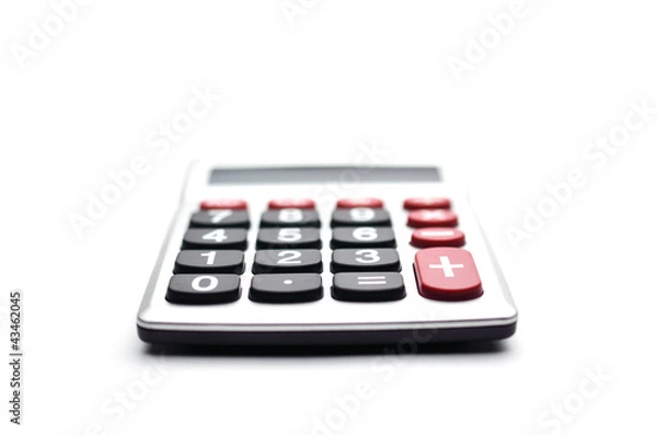 Fototapeta 電卓　銀　白バック